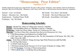 Homecoming Schedule